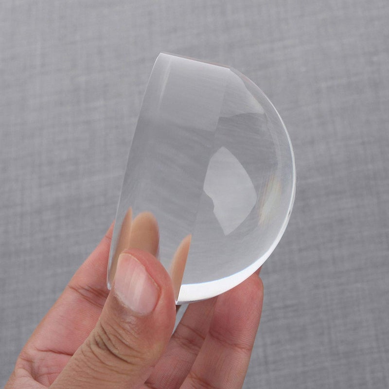 RUIXIB 6X Crystal Dome Magnifying Glass Acrylic Optical Magnifier, 80MM Desk Reading Loupe Paperweight Half Ball Lens Magnifier for Reading Newspaper Stamps Maps - Image 4